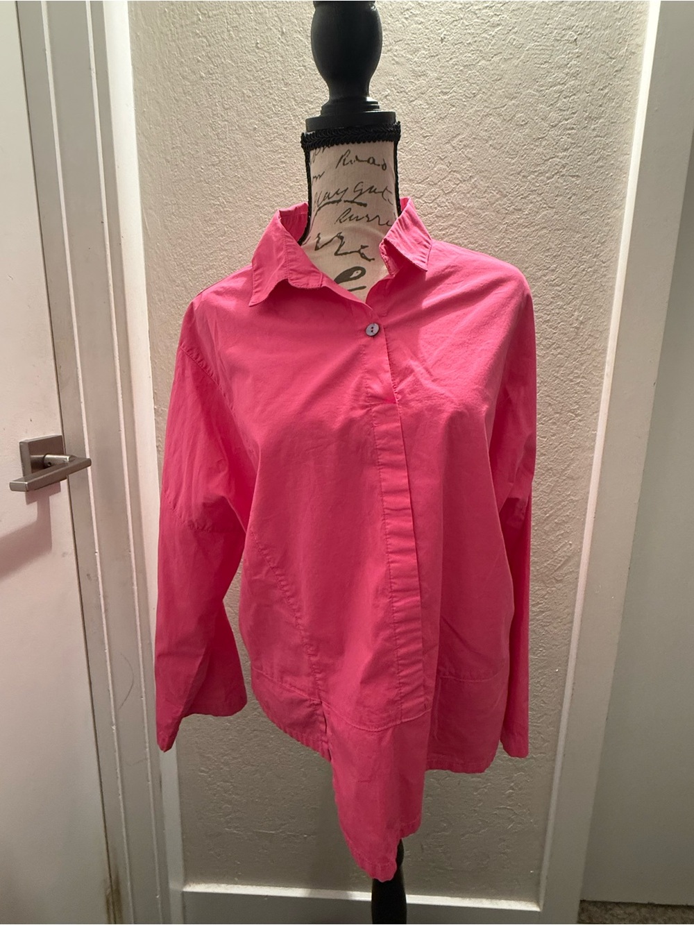 Eleven Stitch Design Bright Pink Single Button Shirt